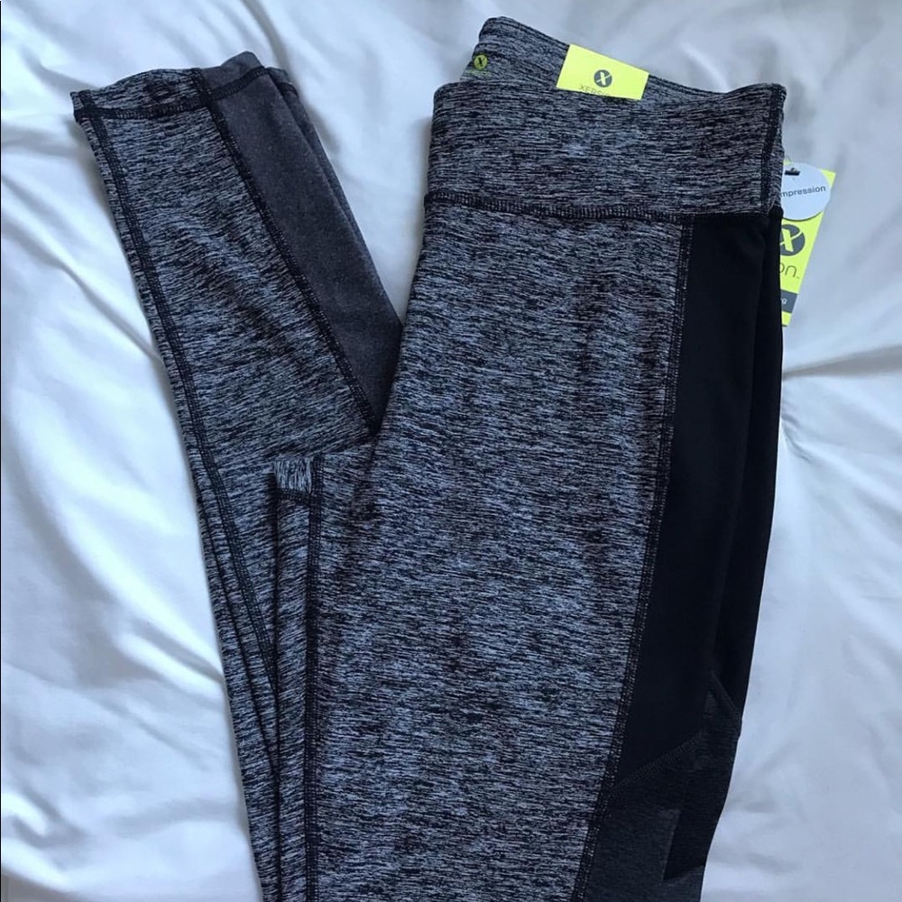 Grey/Black Heathered Compression Leggings